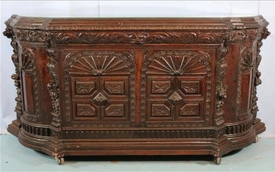 Very ornate mahogany bar used at Chinquapin