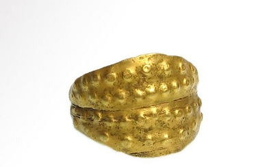 Viking Gold Ring with Punched Decoration, 11th Century