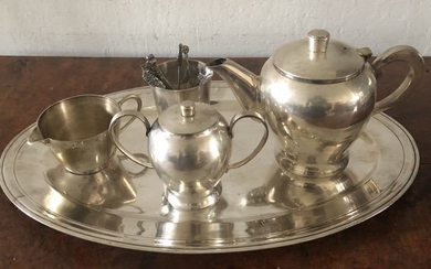 tray, Boulanger & coffee / tea set - Silver plated