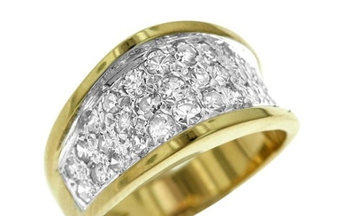 18 kt. Bicolour, White gold, Yellow gold - Ring - 0.90 ct Diamond