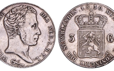 3 Gulden Willem I 1830/20. Prachtig.