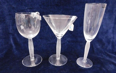 3 Lalique Crystal Goblets