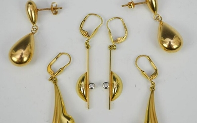 3 Stunning Pairs of 14k Gold Earrings