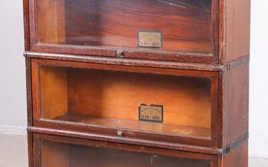 3-section oak bookcase by Globe Wernicke