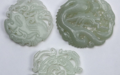 Chinese Hardstone Plaques, Dragons