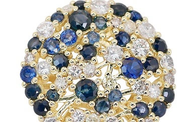 4.39 Total Carat Weight - - Ring - 14 kt. Yellow gold - 4.39 tw. Sapphire - Diamond