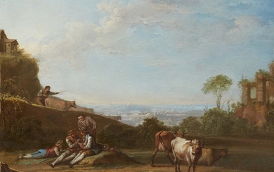 Franz de Paula Ferg - Landscape with Peasants at Rest