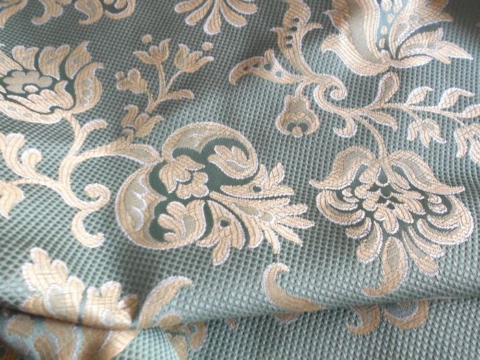 4m Damask Jacquard Fabric Marine green color - Textiles