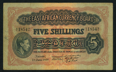 5 Shillings 1.6.1939 King George VI / Lion (P. 28a)...