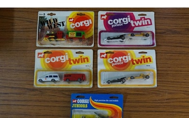 5 x Corgi Junior Twin Packs to include 2 x 2510 "Two Racing ...