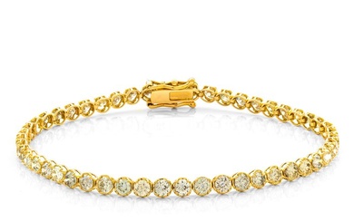 5.00 tcw Diamond Bracelet - 18 kt. Yellow gold - Bracelet - 5.00 ct Diamond - No Reserve Price