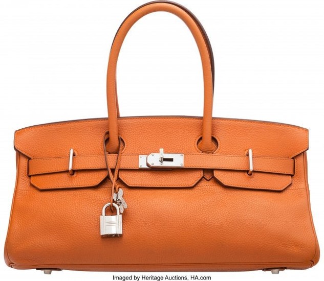 58027: Hermès 42cm Orange H Clemence Leather JPG