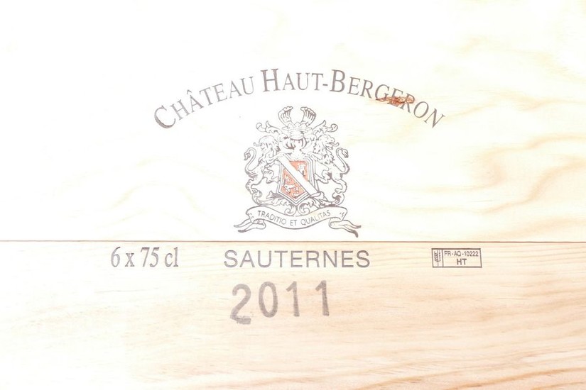 6 Btles Château Haut Bergeron 2011 Sauternes en ca…