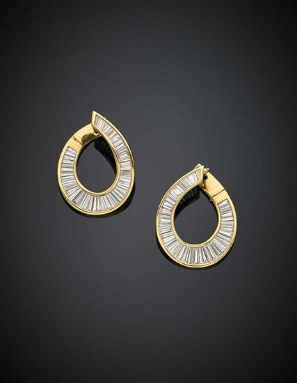 LATTUADA Calibré diamond yellow gold pendant earrings