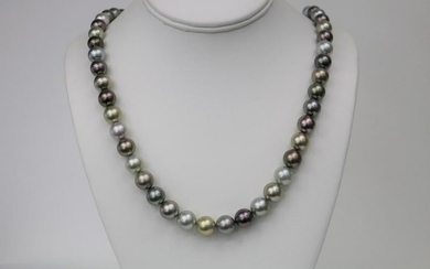 9-11mm Tahitian Fancy Multi Color Round Necklace with