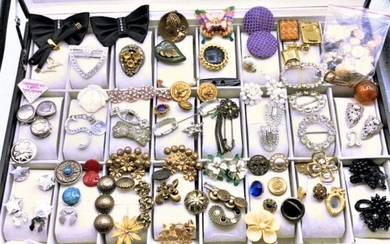 [90] Ninety Assorted Costume Jewelry Buttons