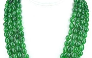 950 Carat Four Strand Emerald Necklace