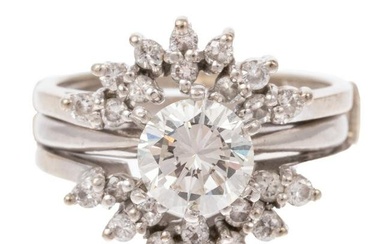 A 1.10ct Diamond Engagement & Wedding Ring