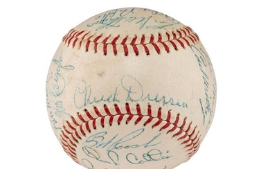 A 1960 Milwaukee Braves Team Signed Autograph Baseball Featuring Hank Aaron (JSA Letter of Authentic