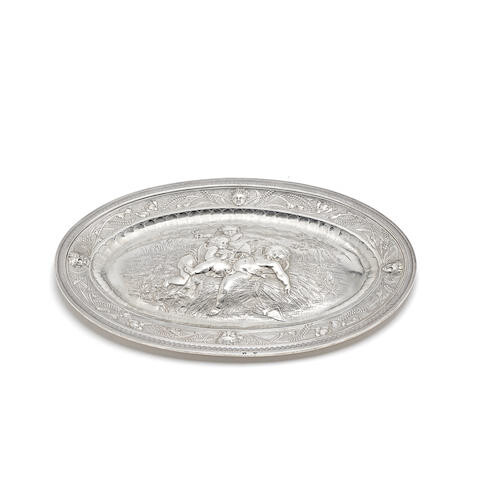 A 19th century French silver platter