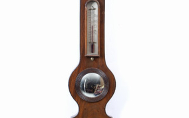 A 19th century mahogany banjo wheel barometer