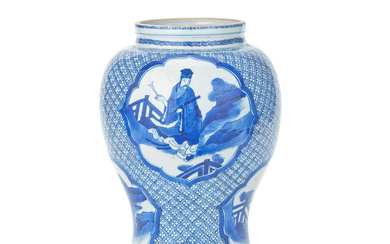 A BLUE AND WHITE 'IMMORTALS' VASE Kangxi
