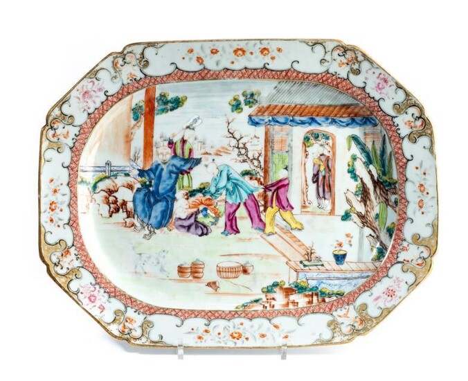 A CHINESE EXPORT PORCELAIN MEAT DISH, 18TH CENTURY -...