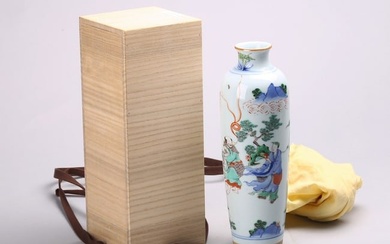 A CHINESE FAMILLE VERTE 'IMMORTALS' VASE
