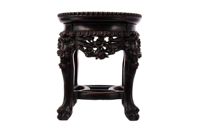A CHINESE HARDWOOD JARDINIERE STAND