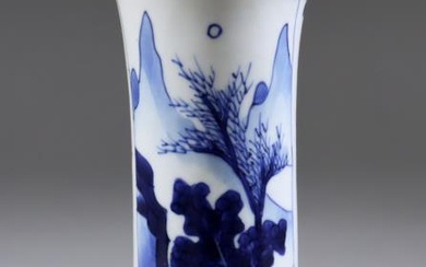 A Chinese Blue and White Porcelain Spill Vase of...