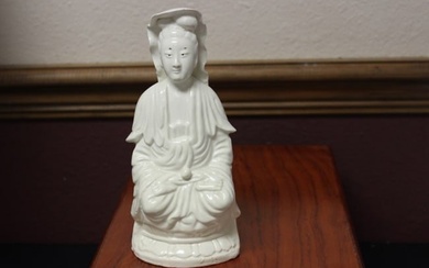 A Chinese Ceramic Blanc de China Kwan Yin