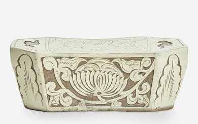 A Chinese Cizhou carved-slip decorated pottery pillow