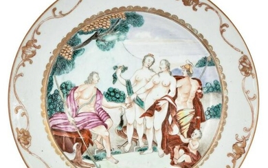 A Chinese Export Enameled Porcelain Allegorical Dish