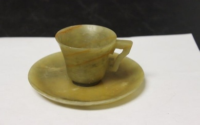 A Chinese Jade Cup and Saucer