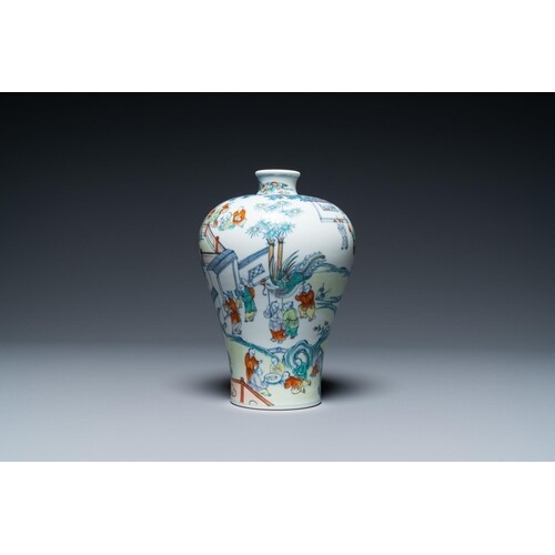 A Chinese doucai 'meiping' '100 boys' vase, Chenghua mark, 2...