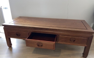 NOT SOLD. A Chinese hardwood Low Table with one drawer. Last half of the 20th century. H. 44 cm. L. 122 cm. D. 50 cm. – Bruun Rasmussen Auctioneers of Fine Art
