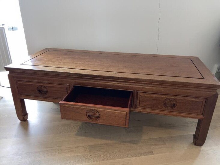 NOT SOLD. A Chinese hardwood Low Table with one drawer. Last half of the 20th century. H. 44 cm. L. 122 cm. D. 50 cm. – Bruun Rasmussen Auctioneers of Fine Art