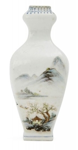 A Chinese porcelain Qianjiang cai square vase,...