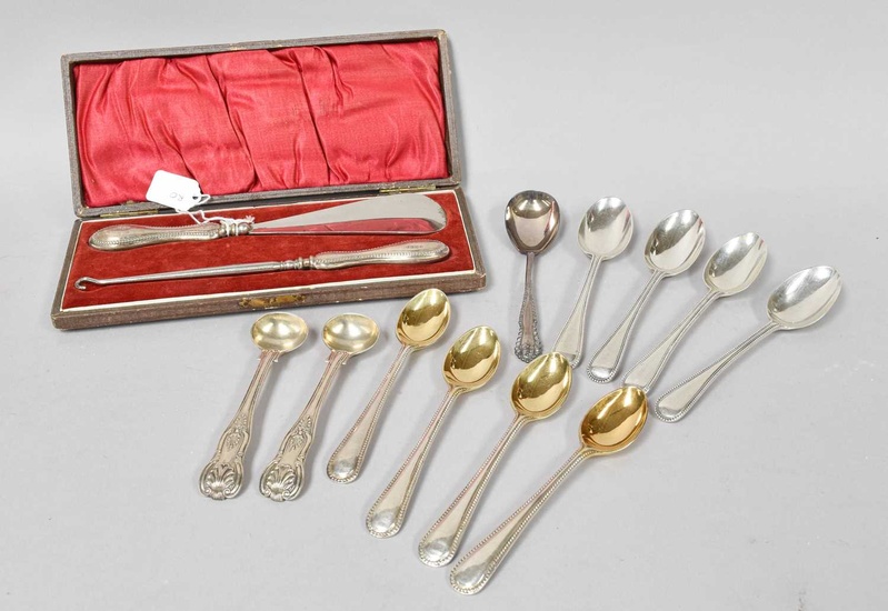 A Collection of Assorted Victorian and Later Silver Flatware, comprising...
