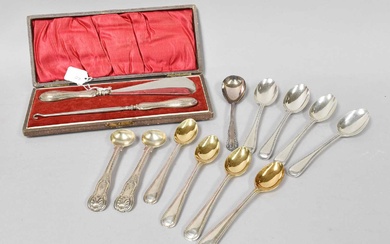 A Collection of Assorted Victorian and Later Silver Flatware, comprising...