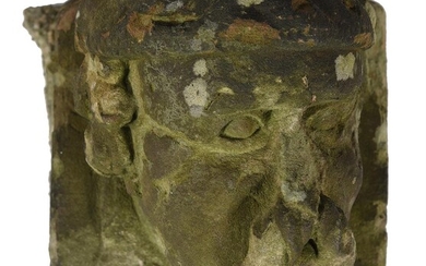 A Continental, probably German, carved stone corbel head