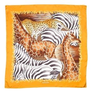 Lot-Art | A Ferragamo 90cm Silk African Animal Print Scarf,