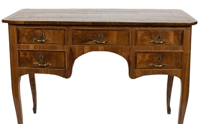 A French Louis XV style marquetry decorated desk