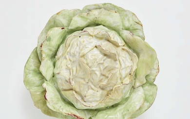 A French faience tureen formed as a lettuce