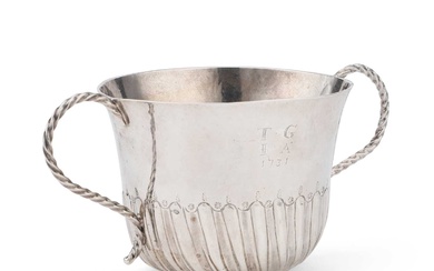 A GEORGE II WEST COUNTRY SILVER PORRINGER