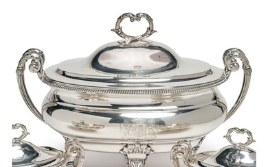 A GEORGE III SILVER SOUP TUREEN AND COVER, PAUL STORR, LONDON, 1799