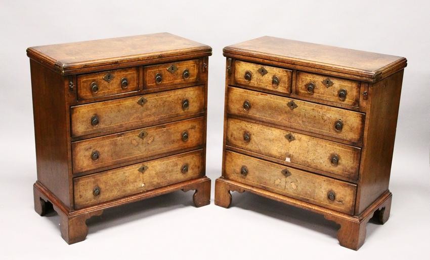 A GOOD PAIR OF GEORGE II STYLE WALNUT BACHELOR'S