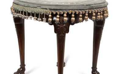 A George II Style Carved Walnut Scagliola-Top Side Table