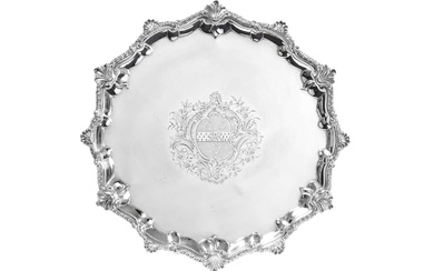 A George III Silver Salver Probably by Thomas Hannam and Richard Mills, London, 1763