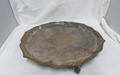 A George III silver salver, of shaped circular form with app...
